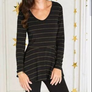 Matilda Jane Black with Gold Stripes Tunic